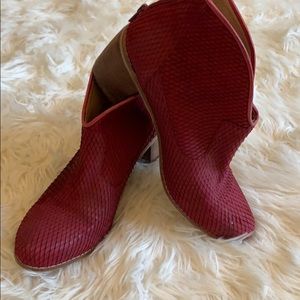 Miz Mooz Red  leather ankle boot